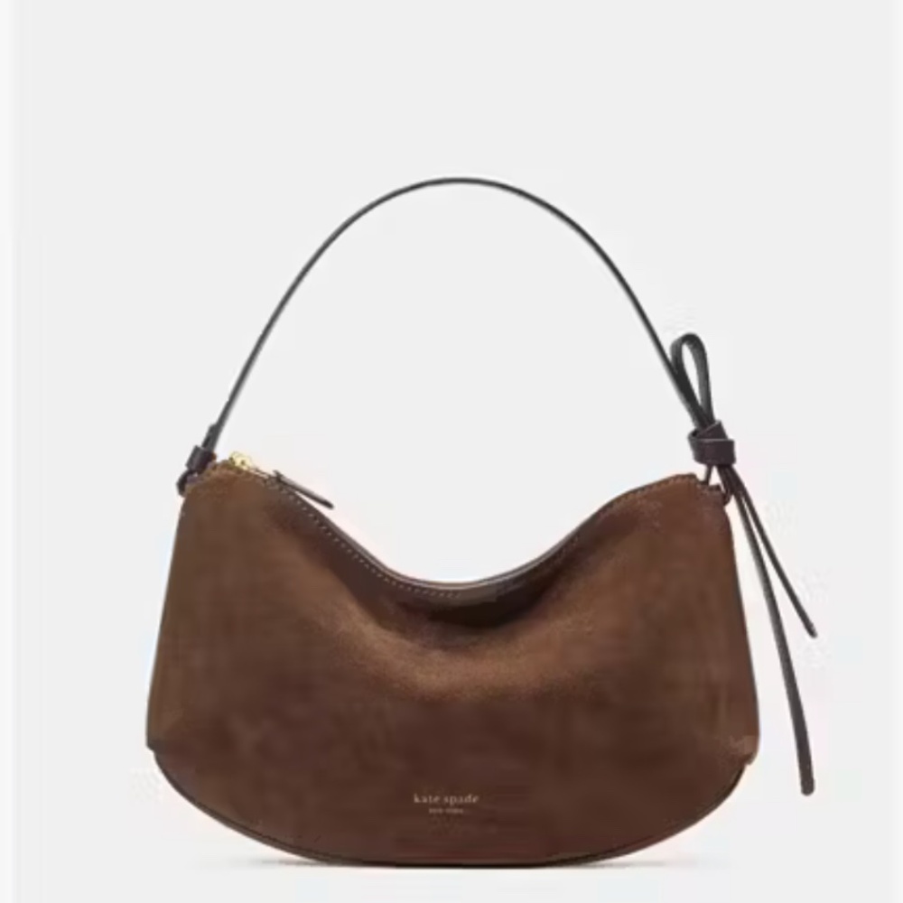 Kate Spade Loop Suede Shoulder Bag (Color: Hot Fudge)